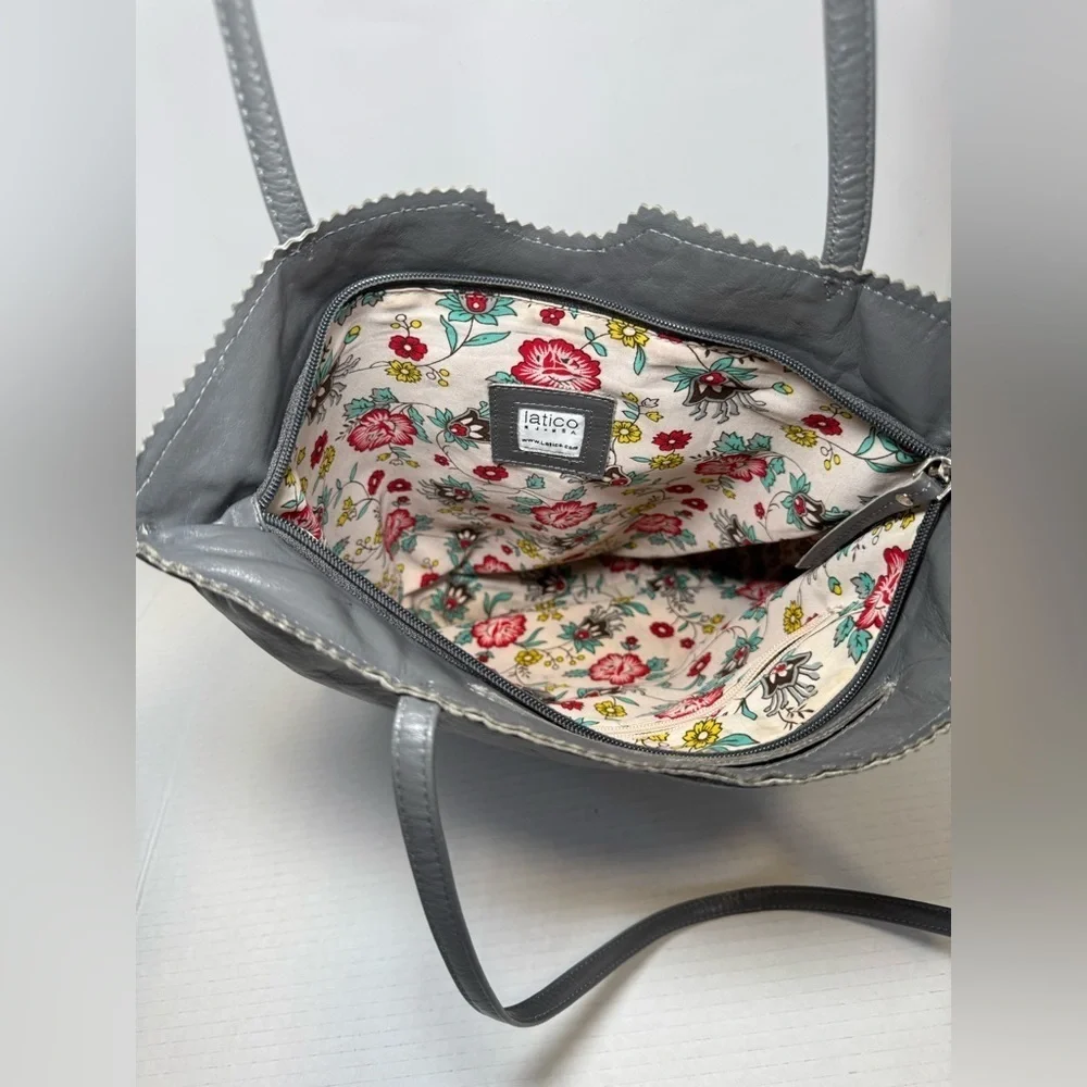 Latico grey glazed leather tote/purse